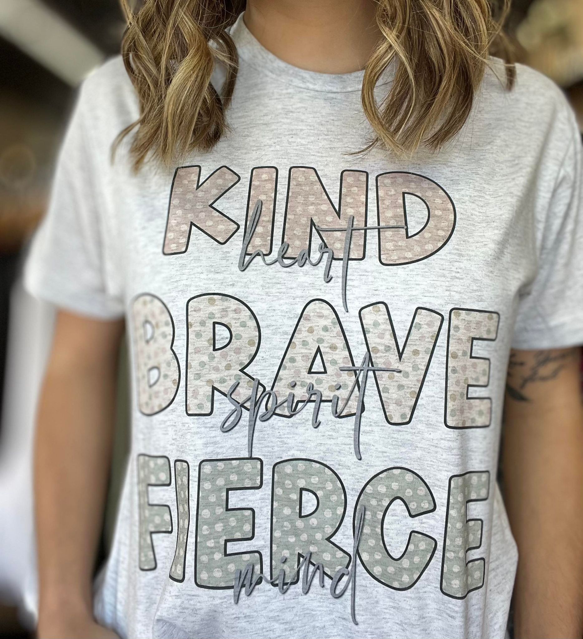 Kind, Brave, Fierce Tee-ask apparel wholesale