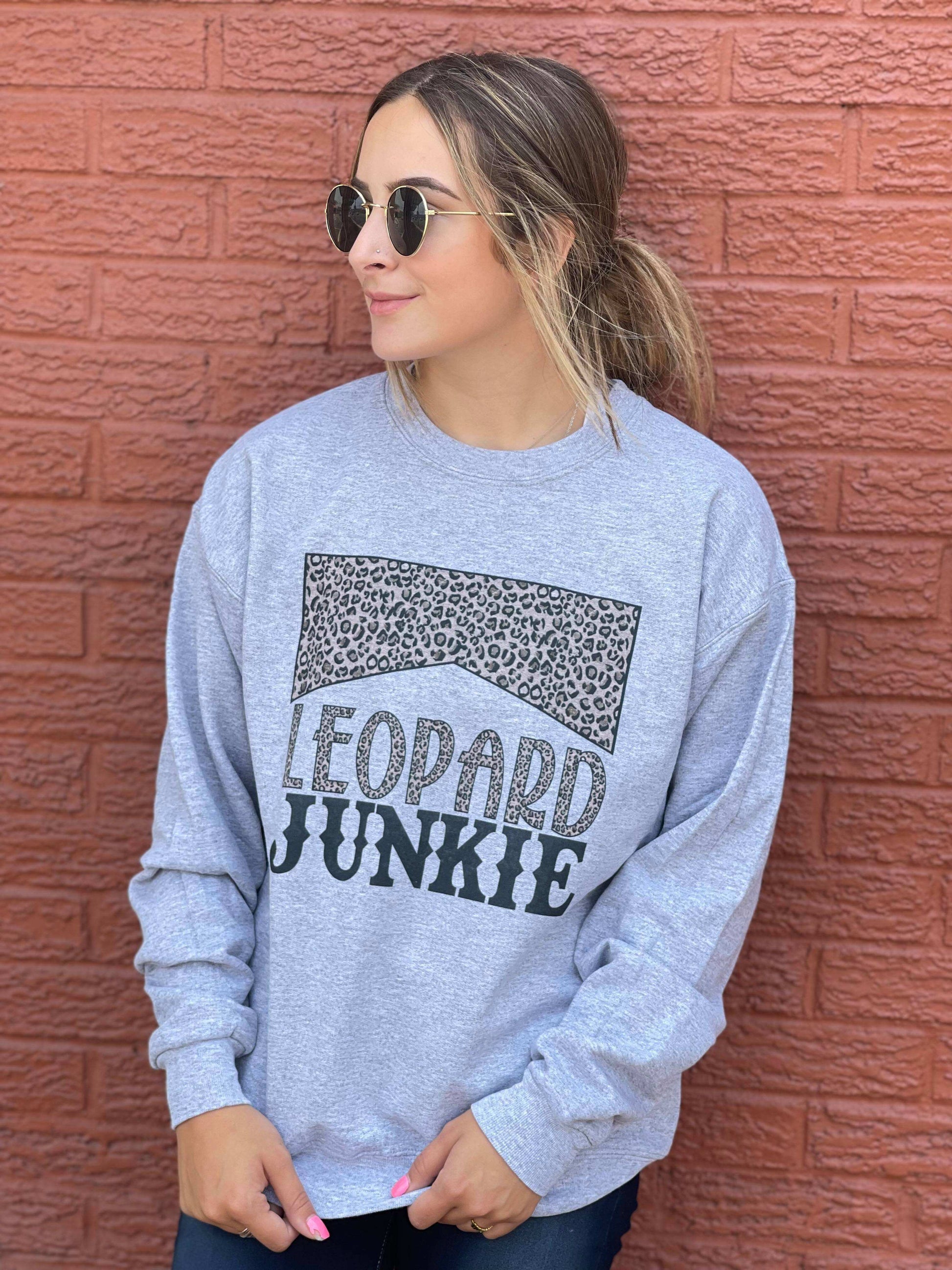 Leopard Junkie Sweatshirt-ask apparel wholesale