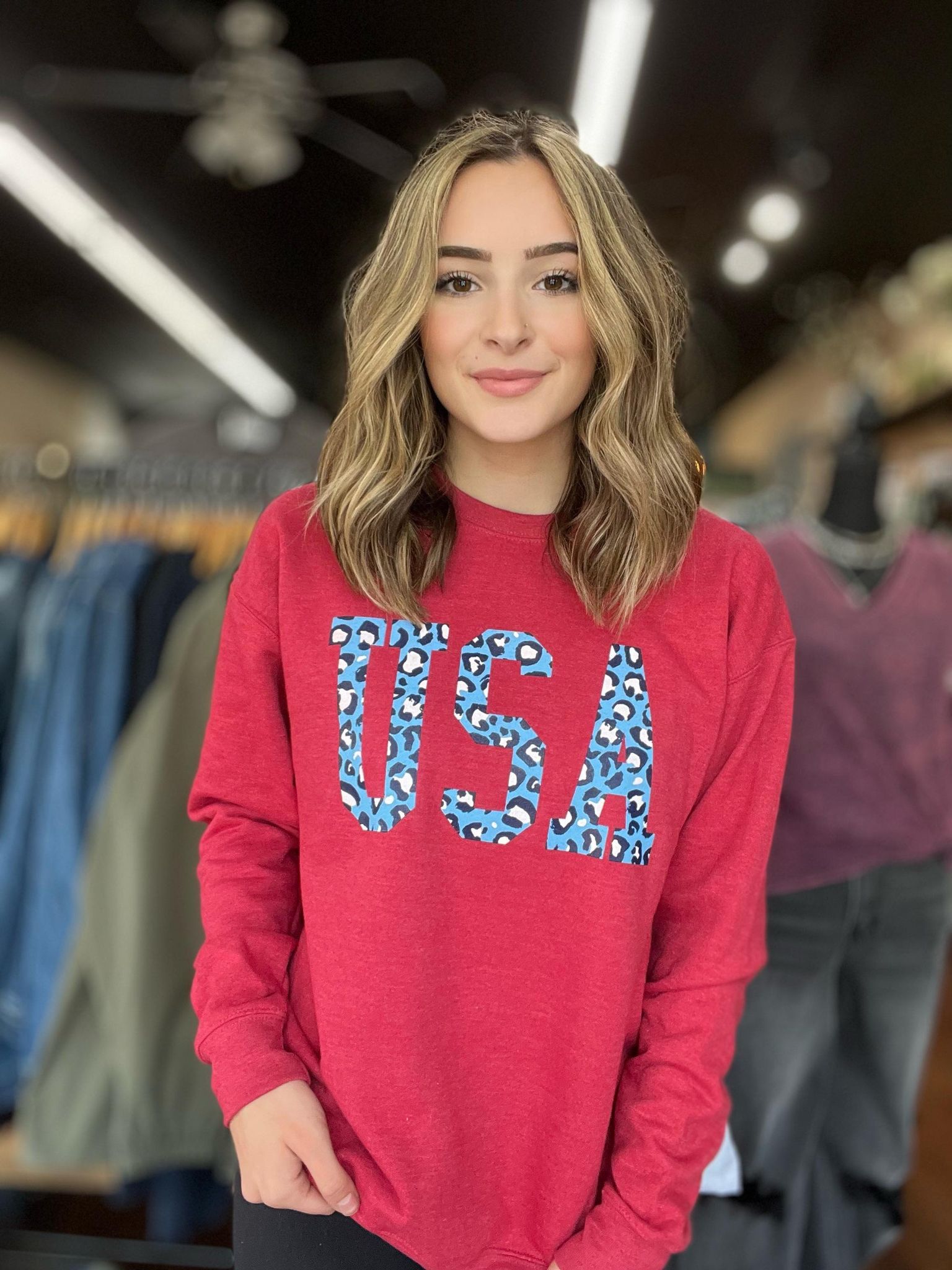 Leopard USA Sweatshirt-ask apparel wholesale