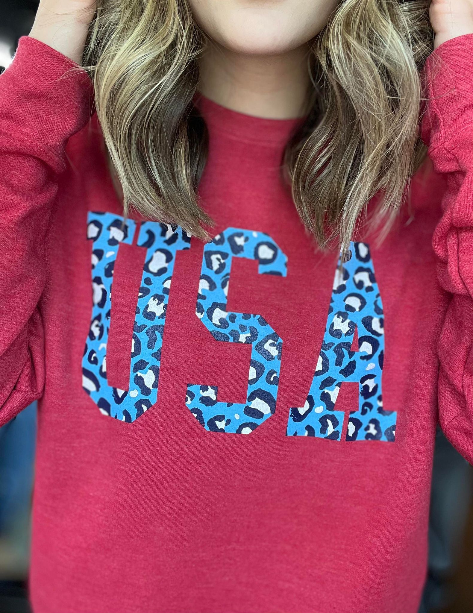 Leopard USA Sweatshirt-ask apparel wholesale