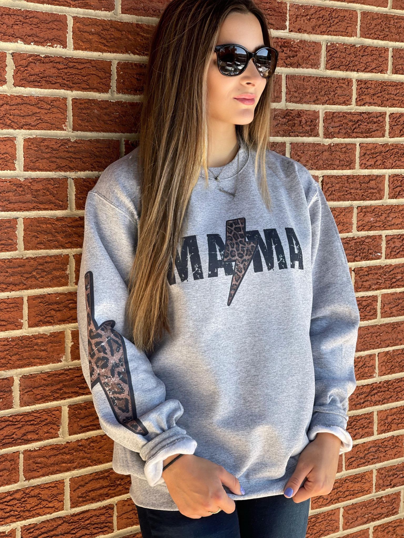 Mama Lightning Sweatshirt-ask apparel wholesale