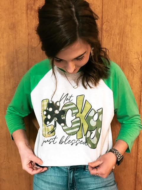 Not Lucky Raglan-ask apparel wholesale