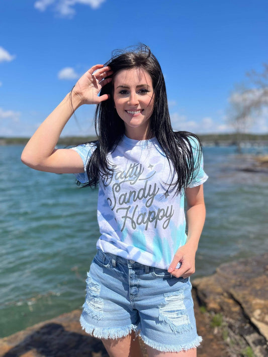 Salty Sandy Happy Tie Dye ask apparel wholesale 