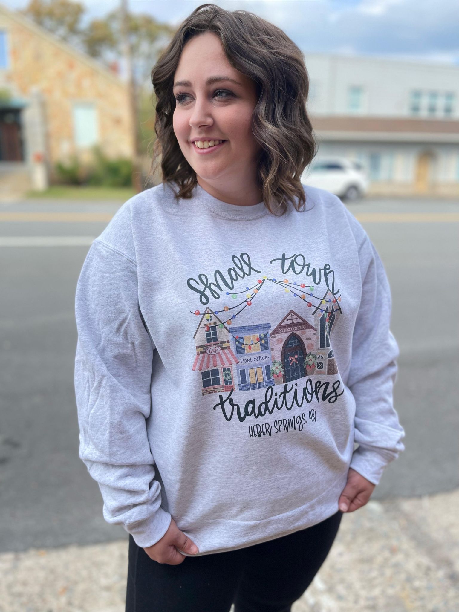 Small Town Traditions Sweatshirt-ask apparel wholesale