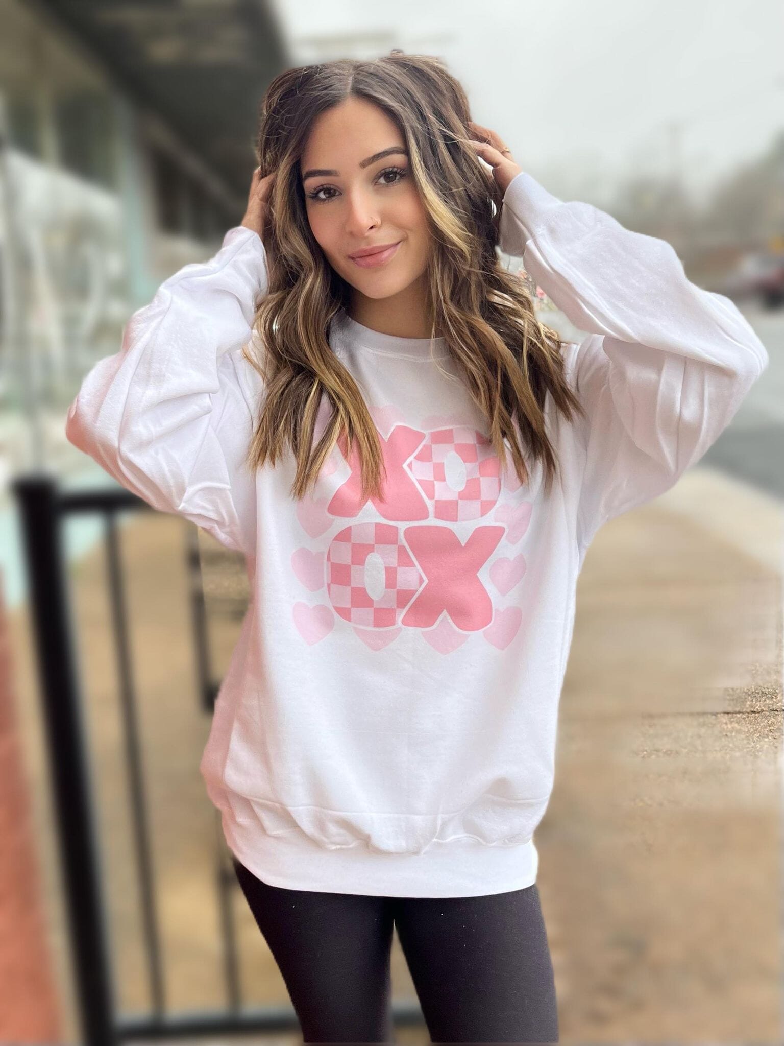 XOXO All the Love Sweatshirt-ask apparel wholesale